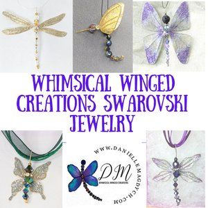 Whimsical Winged Creation Swarovski Jewelry - Hand Crafted